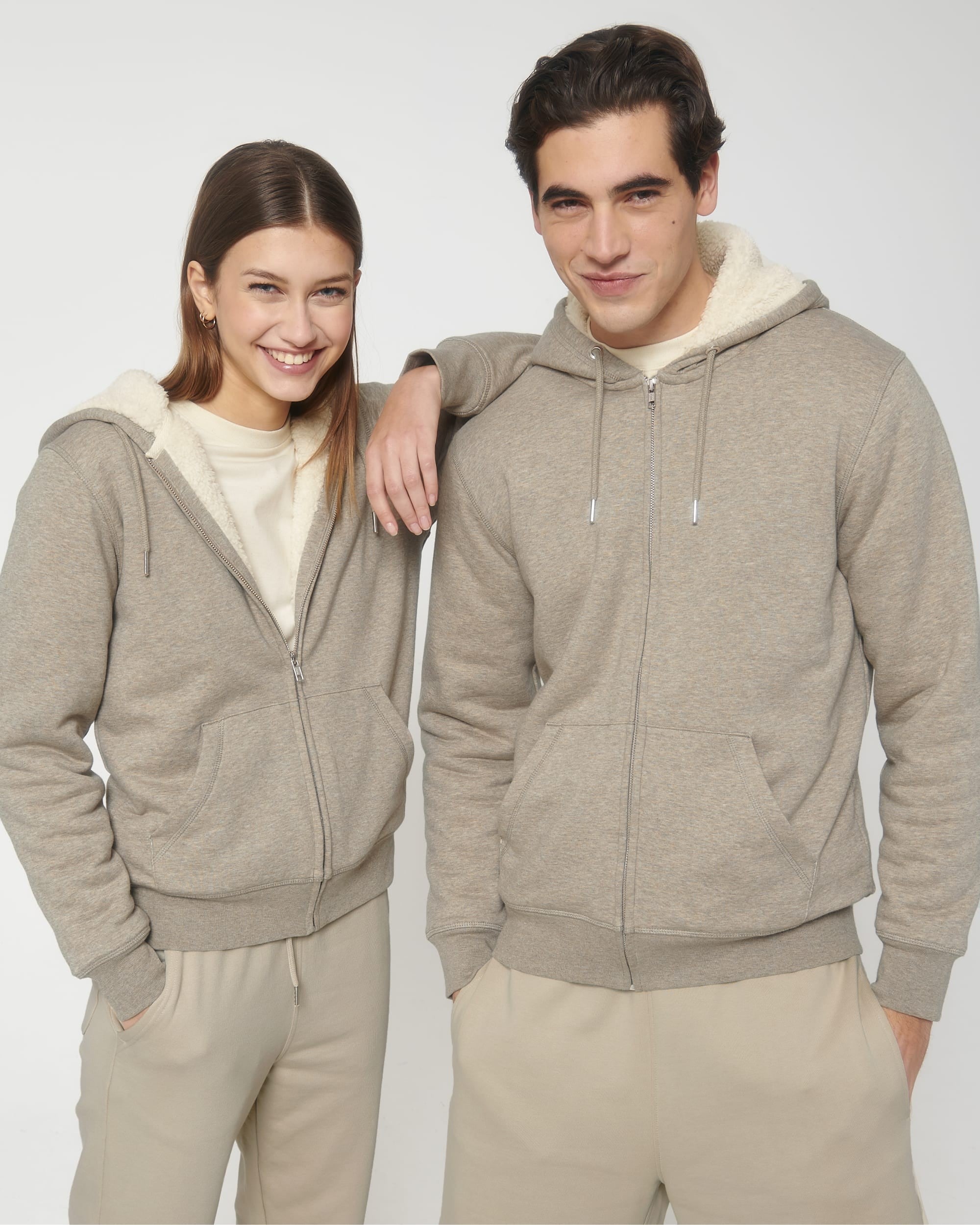 Unisex Hygger Sherpa Zip-Through Sweatshirt | DARK HEATHER